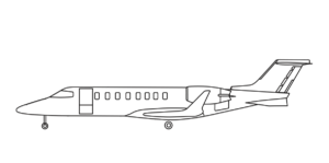 Bombardier Learjet 75 side blueprint