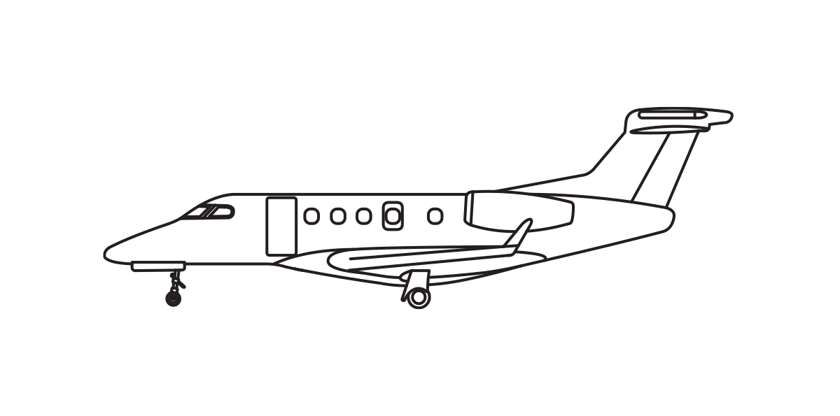 Blueprint side view Embraer Phenom 300 black